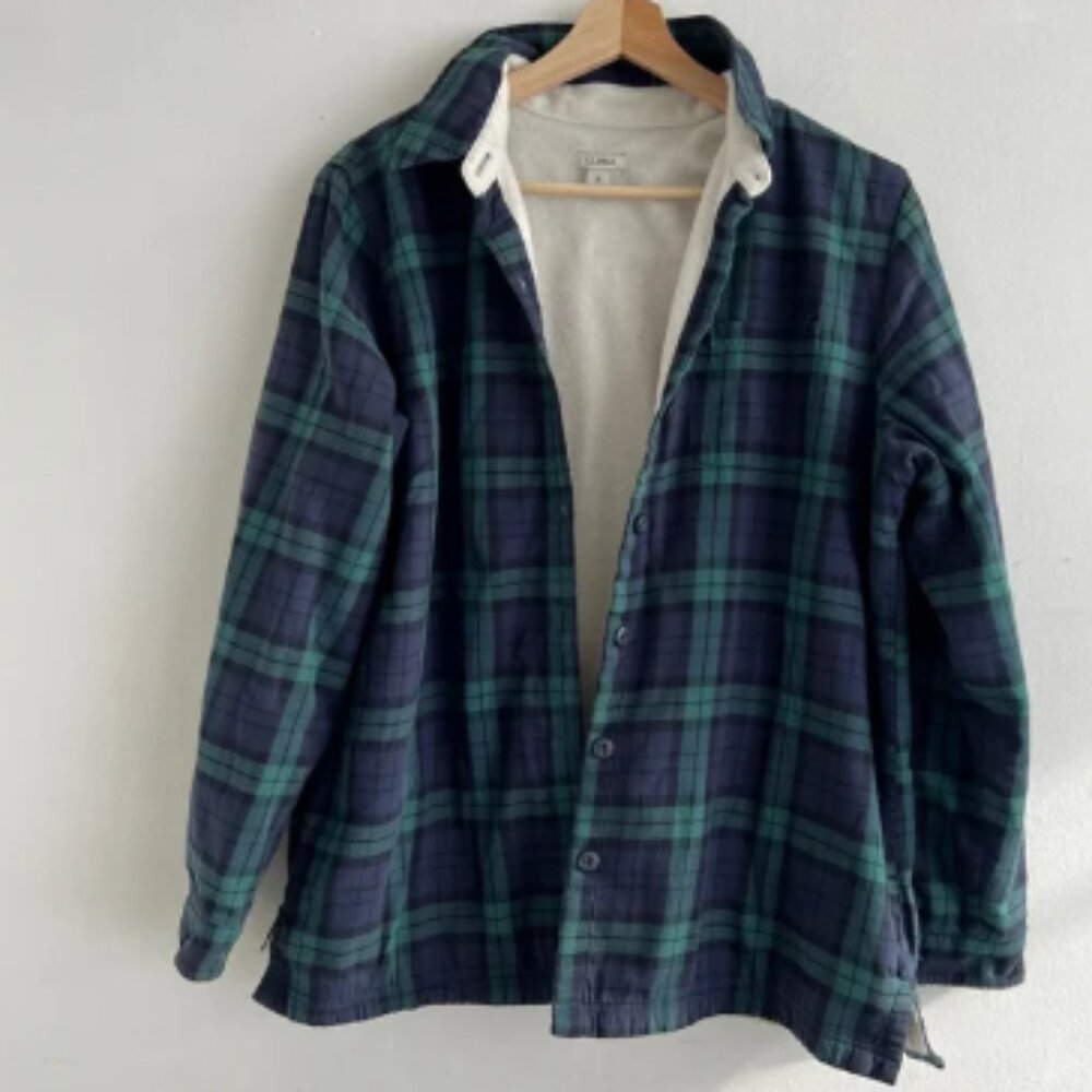 L.L.Bean Flannel plaid pattern jacket size M